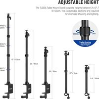 NEEWER Support de montage de caméra aérienne de table avec bras d'extension télescopique à 2 sections TL253A + DS001