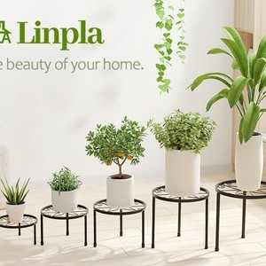 <span class=keywords><strong>Support</strong></span> de pot de fleurs moderne en métal forgé au carbone, ensemble de 5 pièces, écologique, pour plantes d'intérieur et d'extérieur - Product Image 2