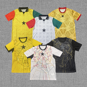Nouveau maillot de football personnalisé de l'équipe nationale du Ghana pour hommes, les Black Stars, Partey <span class=keywords><strong>Gyan</strong></span>, 25/26 - Product Image 1