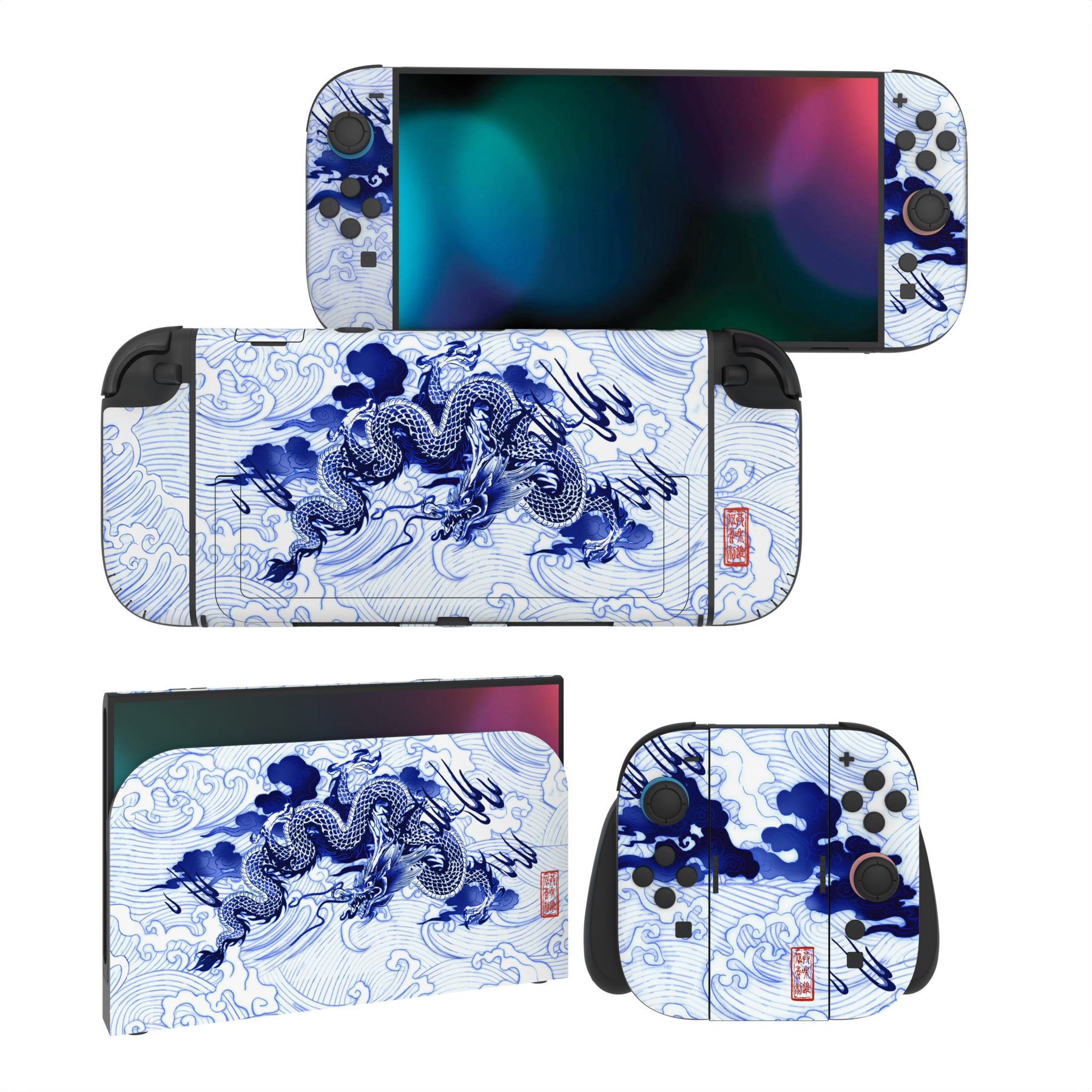 Conjunto Completo de Piel Estilo Porcelana Qinghua