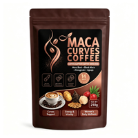 Mélange de café en poudre Private Label Curves Support avec Maca et Fenugrec, certifié GMP, pour l'énergie et la vitalité des femmes, OEM/ODM, MOQ flexible.