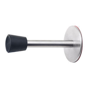 Butée de porte en acier inoxydable 304 sans perçage, épaissie, solide, anti-collision, butée de porte supérieure pour salles de bain, butée de porte en caoutchouc - Product Image 2