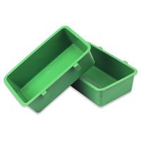 Bac de bain carré pour perruches, mangeoire, boîte à nourriture verte, accessoires pour oiseaux, bol à nourriture, mangeoire, accessoire de cage à oiseaux, baignoire