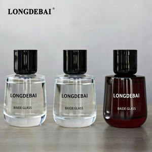 Nouvelle bouteille de parfum cylindrique vide en verre transparent 2026, style simple, 50 ml 100 ml, flacon de parfum rond avec pulvérisateur à clic - Product Image 3