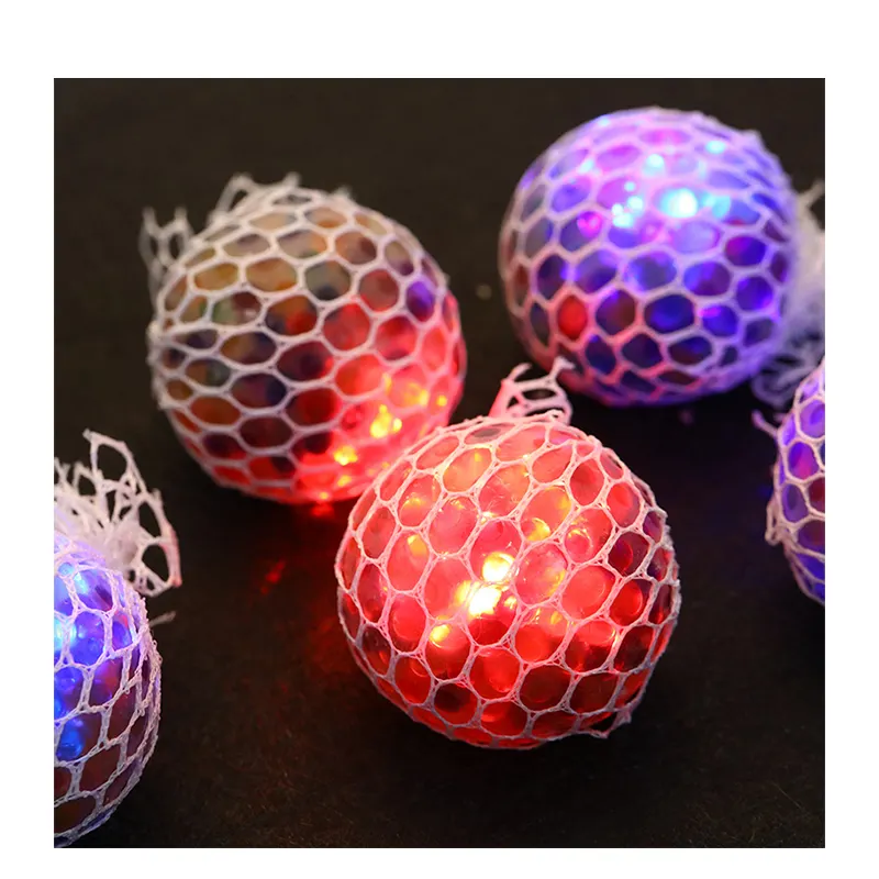 Stress Ball Squishy Toys Stress Reliever LED Squishy Balls Fidget Toys Fun Mesh Balls for Boys Girls