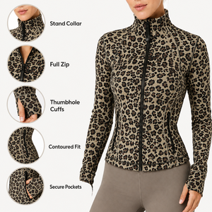 Chaqueta Deportiva de Yoga de Manga Corta Transpirable para Mujer, Cuello Alto, Cierre de Cremallera, Corte Ajustado, Top Atlético para Entrenamiento de Yoga - Product Image 6