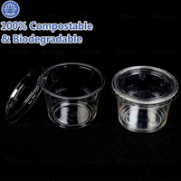 VIRTUES Couvercle de gobelet personnalisé 100% compostable et biodégradable en PLA transparent sans plastique à paroi simple pour crème glacée, bubble tea et boissons froides