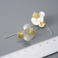 Neues Design Handgemachte lange hängende neue große Blume baumeln Ohrringe Sterling Silber 18 Karat Gold feiner Schmuck für Frauen