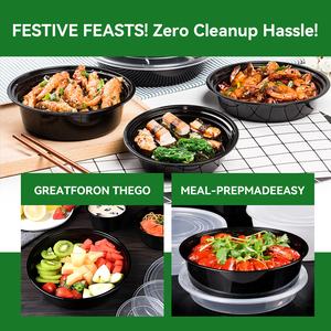 Contenants alimentaires transparents en PP personnalisables RUIQI avec couvercles, sans BPA, compatibles micro-ondes, jetables, logo personnalisé BSCI - Product Image 5