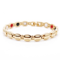 Venta al por mayor 4 en 1 elegante titanio germanio pulsera magnética saludable joyería de moda brazaletes