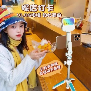 Foldable Selfie Stick With Led Light 2kg Load Tripod For Vlog <b>Shooting</b> - Product Image 2