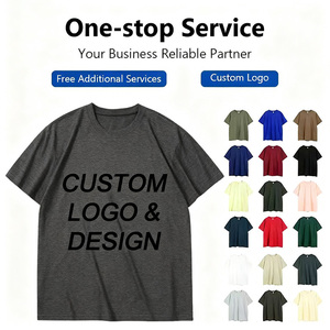 T-shirts pour hommes en coton 100% de haute qualité <span class=keywords><strong>avec</strong></span> logo imprimé personnalisé, t-shirts unisexes surdimensionnés, t-shirts unis épais pour hommes - Product Image 4