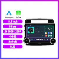 11.8 "Berlian tombol ganda 2K QLED layar 2 Din mobil Android Radio untuk Toyota Land Cruiser 2007-2015 Stereo Android Auto Carplay