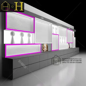 Customized Beauty Product Supplies Store Decoration Wig Shop Display Rack Hair Extension Shelves Hair Salon Beauty Shop Design