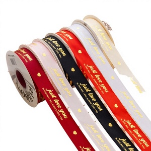 Cinta de Satén de Poliéster Ecológica de Buena Calidad con Logotipo Personalizado para Envolver Regalos Florales del Día de San Valentín y Decoración de Cajas - Product Image 4
