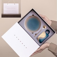 Ensemble de peinture sous glaçure personnalisable avec logo, polyvalent pour le thé et le café, cadeau promotionnel d'entreprise en gros avec boîte cadeau