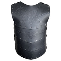 Armure de guerrier médiévale victorienne en cuir PU gaufré, gilet de chevalier, armure de poitrine pour cosplay, LARP, fête, Halloween