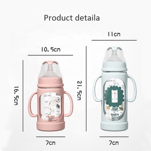 Bouteille d'alimentation <span class=keywords><strong>en</strong></span> <span class=keywords><strong>verre</strong></span> Borosilicate pour bébé, de qualité alimentaire, avec cristal transparent, peut être personnalisé, ml - Product Image 4