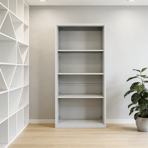 خزانة ملفات فولاذية بدون باب مع 4 رفوف قابلة للتعديل، هيكل قابل للتفكيك، خزانة تخزين وكتب - Product Image 3