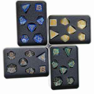 Juego de Dados DND de Lujo, Misteriosos, Hechos a Mano, Acrílicos, Electrochapados, Impresos en 3D, 7 Piezas, Poliédricos, Caja Sorpresa para Coleccionistas, Bolsa de Regalo - Product Image 1