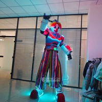Disfraz de Mascota Robot LED Gigante de Payaso al por Mayor, Material EVA de Tela Suave, Personalizado, 1 Unidad MOQ, Marioneta Andante para Eventos de Adultos