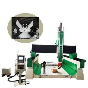 gantry moving type 5 axis cnc router wood machine heavy duty and stable cnc 3d craving