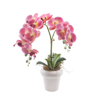 Orchidée artificielle Tizen en vase, orchidée blanche en latex, plante d'orchidée au toucher réel en pot, arrangement de décoration pour la maison