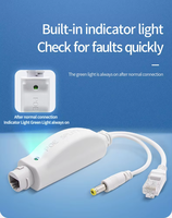 Plastic Outdoor Waterproof 48V to 12V 1A Isolated POE Splitter 10/100Mbps 12W IEEE802.3Af/At CCTV IP Camera Monitor Accessories