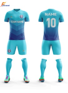 Vente directe du fabricant, maillots de football et shorts d'entraînement pour hommes de haute qualité, respirants, 100% polyester, manches courtes - Product Image 2
