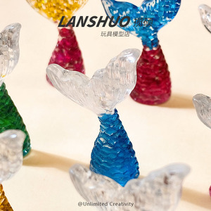 Juego de resina con forma de cola de pez en miniatura Lanshuo para manualidades y decoraciones - Product Image 1