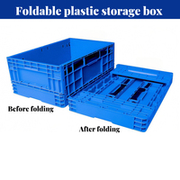 Boîte de rangement pliable en plastique, conteneur pliable, gain de place, empilable, robuste, anti-poussière, renforcé, directement de l'usine, OEM, meilleur choix