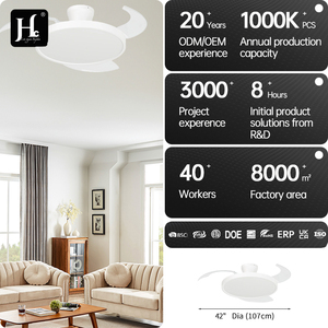 Wholesale operation stable, low-noise, variable frequency dual <b>control</b> LED <b>ceiling</b> fan <b>lights</b> - Product Image 4