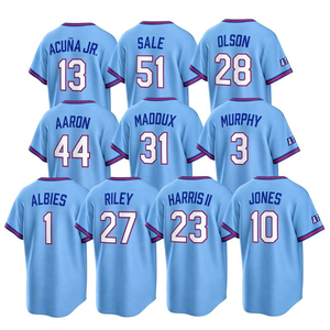 Camiseta de Béisbol Americana City Connect 2026, Cosida, 13 Ronald Acuña Jr., 28 Olson, 10 <span class=keywords><strong>Jones</strong></span>, 27 Riley, 44 <span class=keywords><strong>Aaron</strong></span>, 1 Albies, 30 Baldwin - Product Image 2