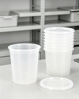 Contenants alimentaires Espak avec logo client, sans BPA, en PP de qualité alimentaire, 32 oz, compatibles micro-ondes, lave-vaisselle et congélateur, avec couvercles