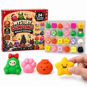 Calendrier de l'Avent de Noël Black Friday : Boîte Mystère Squishy en Forme de Dumpling – Promotion Saisonnière – Coffret Cadeau de Fêtes Anti-stress à Presser - Product Image 1