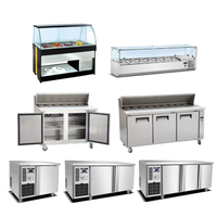 Réfrigérateur de préparation de pizzas et de sandwichs réfrigérés, bar à salades, table de travail, réfrigérateur sous comptoir, congélateur sous comptoir