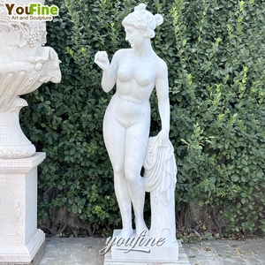 Statue de femme en marbre <span class=keywords><strong>blanc</strong></span> sculptée à la main, taille réelle, sculpture de jardin, figure de dame classique, décoration extérieure pour villa, patio, pelouse - Product Image 6