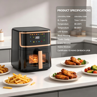 Friteuse à air numérique 8L, four électrique multifonction, appareil de cuisson à écran tactile, circulation d'air à 360°, minuterie, utilisation domestique et extérieure