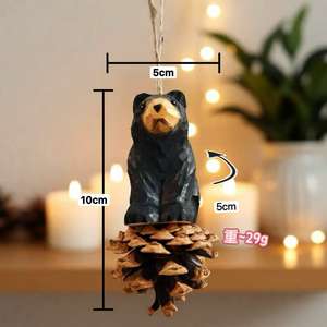 Colgante de madera tallada con animales de <span class=keywords><strong>la</strong></span> serie <span class=keywords><strong>Pagoda</strong></span> de Pino del Noreste, con motivos de tigre, recuerdo cultural y turístico, regalos para festividades y cumpleaños - Product Image 4