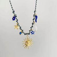 Collier Cœur en Acier Inoxydable Plaqué Or, Tendance Style Océanique, Motif Coquillage Étoile de Mer Bohème Plage