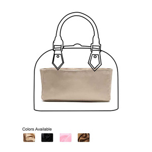 Kosmetiktasche Kosmetikorganizer aus Rindsleder und Satinstoff Kleine Damenhandtasche mit Anhängern Wasserdicht Umweltfreundlich Leichtgewichtig - Product Image 3