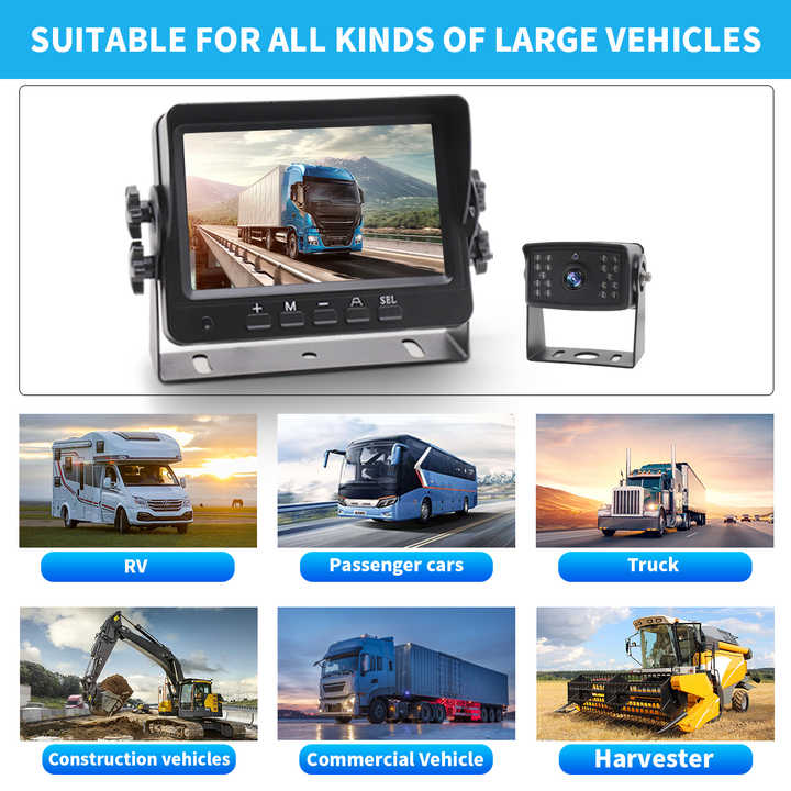 5-inch TFT LCD Monitor+ IP69 IR 1000TVL Rear View Backup Camera System ...