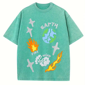 Camiseta de algodón de gran tamaño Unisex de inspiración vintage 2025, gráfico de sublimación, ropa de calle de verano, características comprimidas - Product Image 1