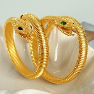 Retro Unisex Wedding Stainless Steel Hologram Zircon Charm <b>Stretch</b> <b>Bracelets</b> Gold Silver - Product Image 5