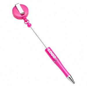 Customizable Retractable Bead Pens - DIY Plastic Bead Stretch Pens for Promotional Gifts - Product Image 1
