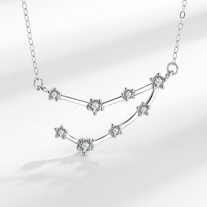 Пользовательские стерлингового серебра белый кубический цирконий Лео Звезда Созвездие 12 зодиака ААА + циркон ожерелье - Product Image 3