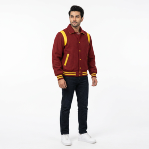 Chaqueta Varsity de Béisbol para Hombre, de Cuero Genuino, Transpirable, Estilo Vintage, para Otoño e Invierno, Fabricación Personalizada de Alta Calidad, OEM ODM - Product Image 1