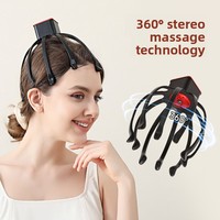 Masseur de relaxation pour le cuir chevelu à vibration, griffe de massage électrique multidimensionnelle rechargeable automatique pour le sommeil