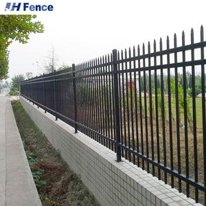 Yüksek kaliteli çelik konut güvenlik palisade çit metal kavisli çit taşınabilir pickets ferforje site eskrim - Product Image 1