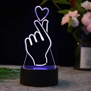定制LED电池供电的亚克力灯礼品小夜灯3D USB充电器促销灯礼品